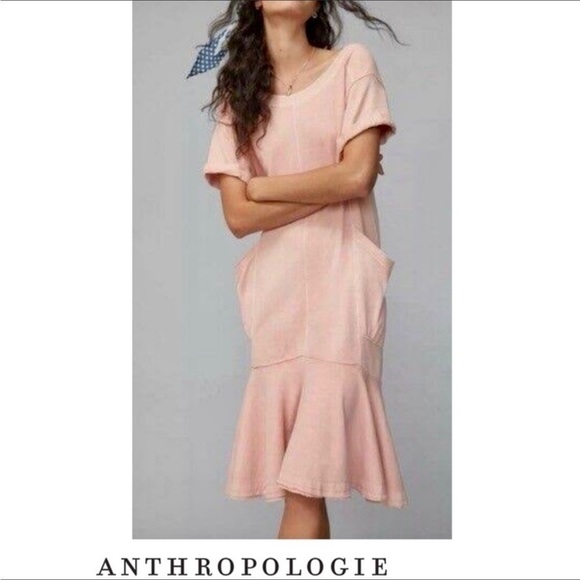 Anthropologie Joella Pink Peach Midi Dress Sz XS - Picture 3 of 8
